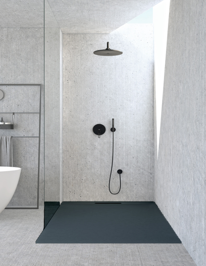 Piatto doccia Lithos 70x100 colore Antracite effetto pietra con scarico laterale nascosto