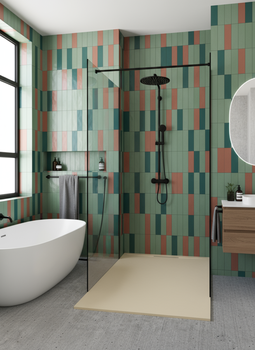 Piatto doccia Lithos 100x100 colore Crema effetto pietra con scarico laterale nascosto