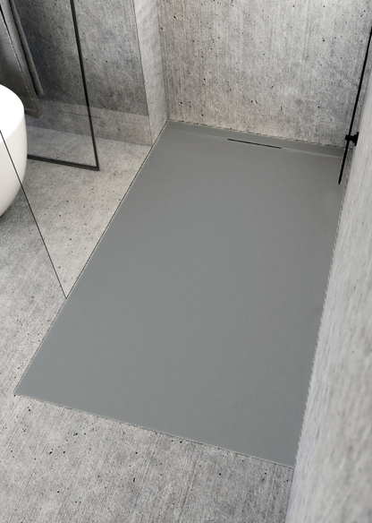 Piatto doccia Lithos 70x100 colore Grigio effetto pietra con scarico laterale nascosto