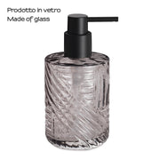 Dosasapone in vetro con erogatore in plastica nera Gedy serie Corinne - Trasparente