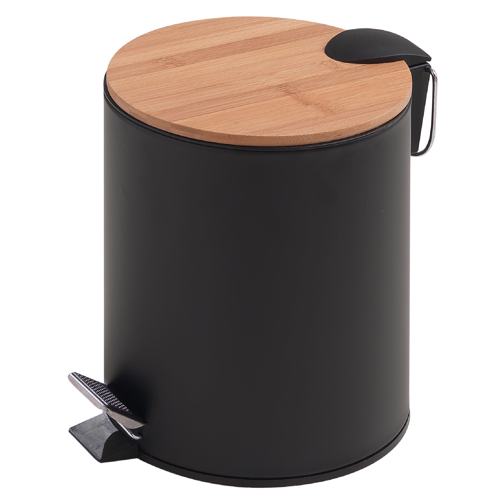 Porta rifiuti 3 litri modello Kenta in bambu'/nero by CeramicStore | Lo specialista del tuo bagno