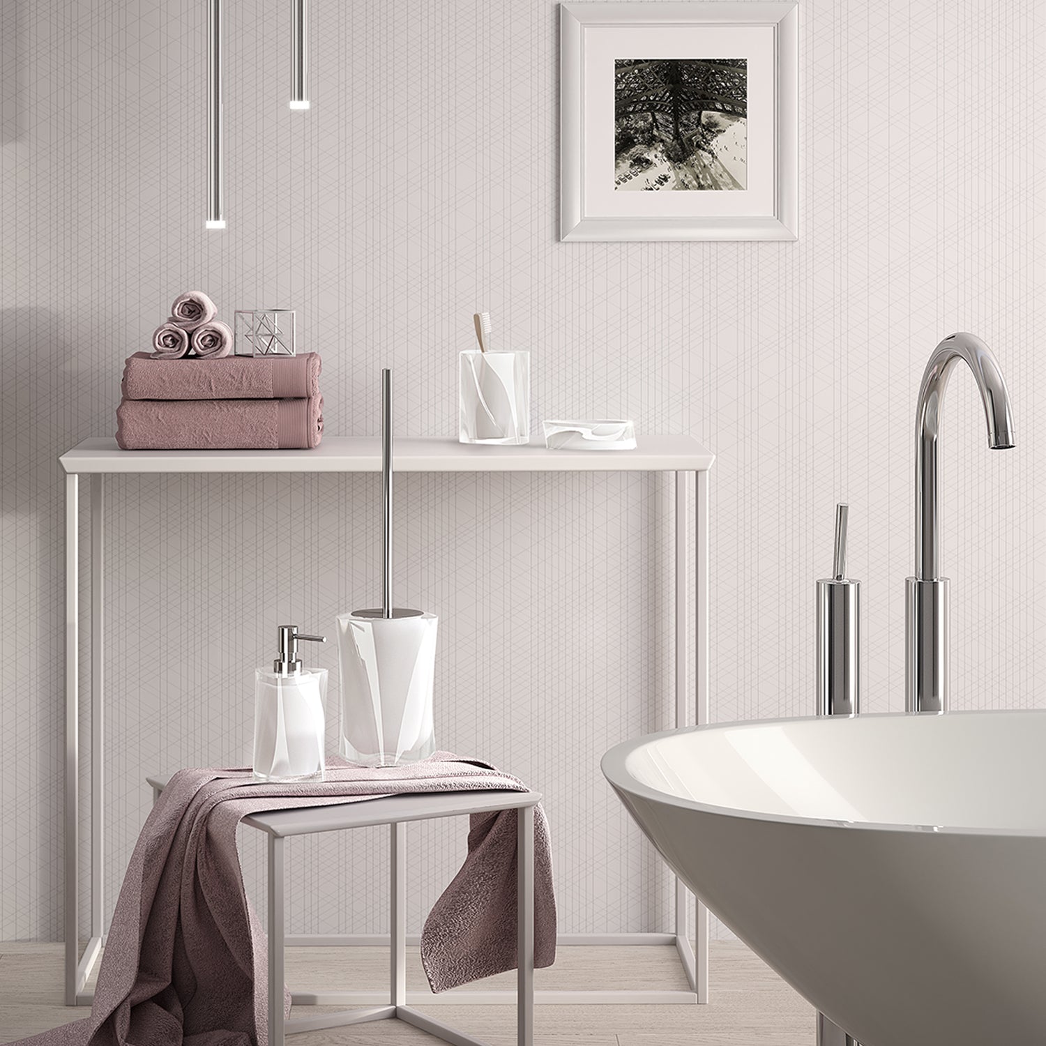 Portaspazzolini da appoggio Gedy modello Twist - Bianco