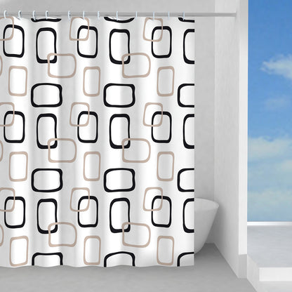 Tenda doccia in tessuto 120x200 cm modello Piper di Gedy - Beige/Nero by CeramicStore | Lo specialista del tuo bagno