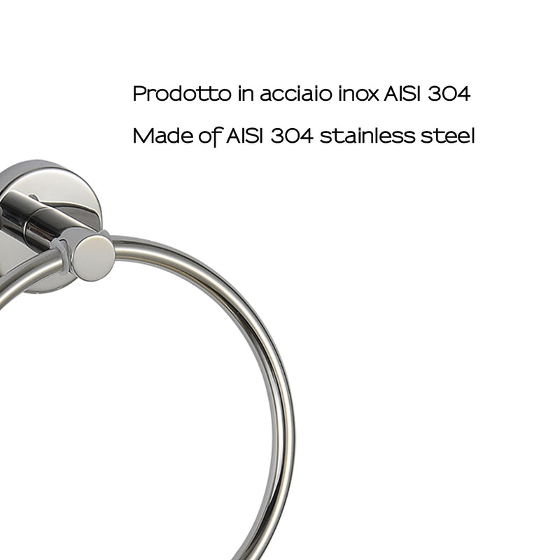 Portasalviette ad anello in Acciaio Inox AISI 304 Gedy serie Project - Lucido by CeramicStore | Lo specialista del tuo bagno