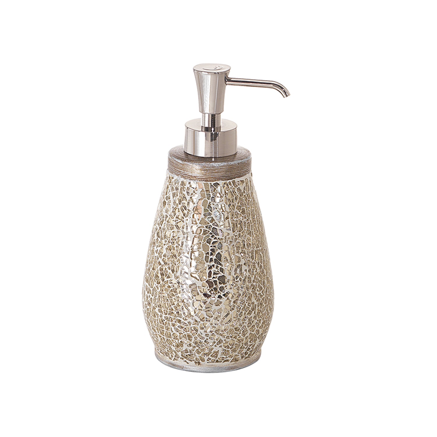 Dosasapone in ceramica e vetro con erogatore in plastica Gedy serie Myosotis - Crema/Oro