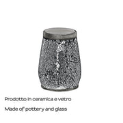 Portaspazzolini in ceramica e vetro di Gedy serie Myosotis - Argento
