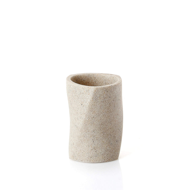 Portaspazzolini in resina e sabbia Gedy serie Libra - Beige