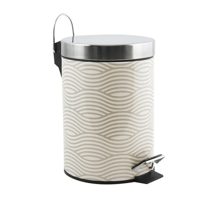 Pattumiera a pedale modello Decors in metallo capienza 3 litri colore beije by CeramicStore | Lo specialista del tuo bagno