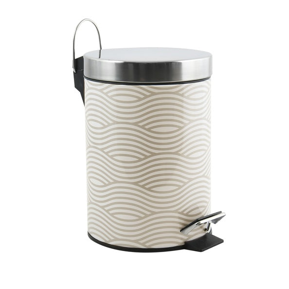 Pattumiera a pedale modello Decors in metallo capienza 3 litri colore beije by CeramicStore | Lo specialista del tuo bagno