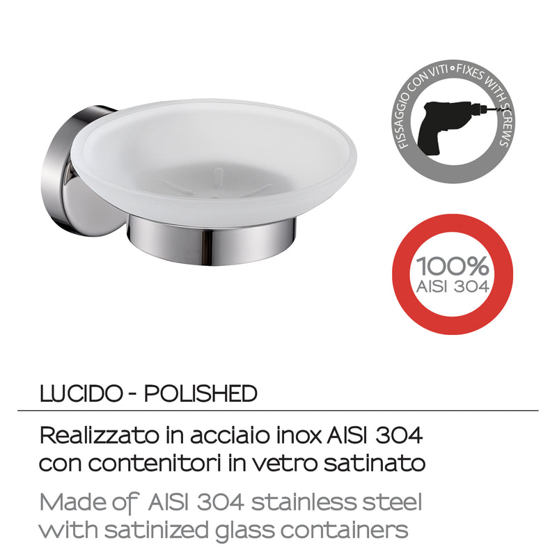 Portasapone in Acciaio Inox AISI 304 Gedy serie Project - Lucido by CeramicStore | Lo specialista del tuo bagno