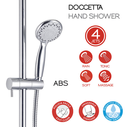 Colonna doccia con miscelatore a 4 getti e soffione modello Star Plus 00 di Gedy - Cromato by CeramicStore | Lo specialista del tuo bagno