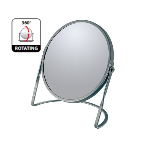 Specchio ingranditore da tavolo su base in acciaio modello Akira colore grigio opaco by CeramicStore | Lo specialista del tuo bagno