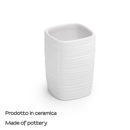 Portaspazzolini in ceramica Gedy serie Kelly - Bianco