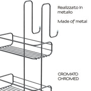 Portaoggetti doccia rettangolare a 3 piani Gedy modello Tito - Cromato by CeramicStore | Lo specialista del tuo bagno