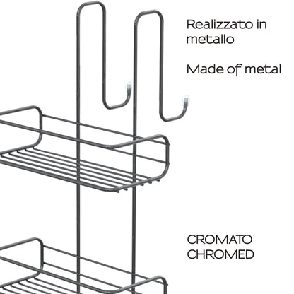 Portaoggetti doccia rettangolare a 3 piani Gedy modello Tito - Cromato by CeramicStore | Lo specialista del tuo bagno