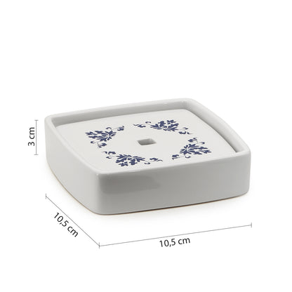 Portasapone in porcellana Gedy serie Cixi - Bianco/Blu