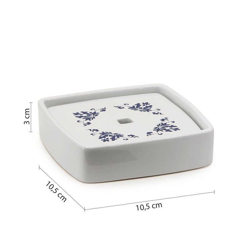 Portasapone in porcellana Gedy serie Cixi - Bianco/Blu