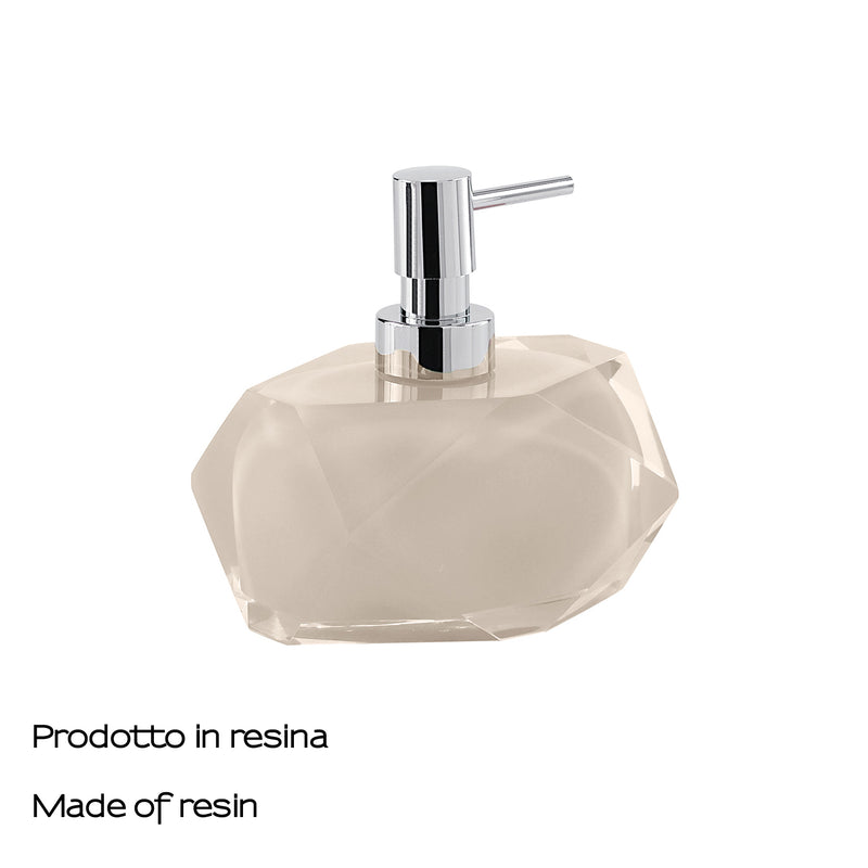Dosasapone con erogatore in plastica cromata Gedy serie Chanelle - Tortora Chiaro