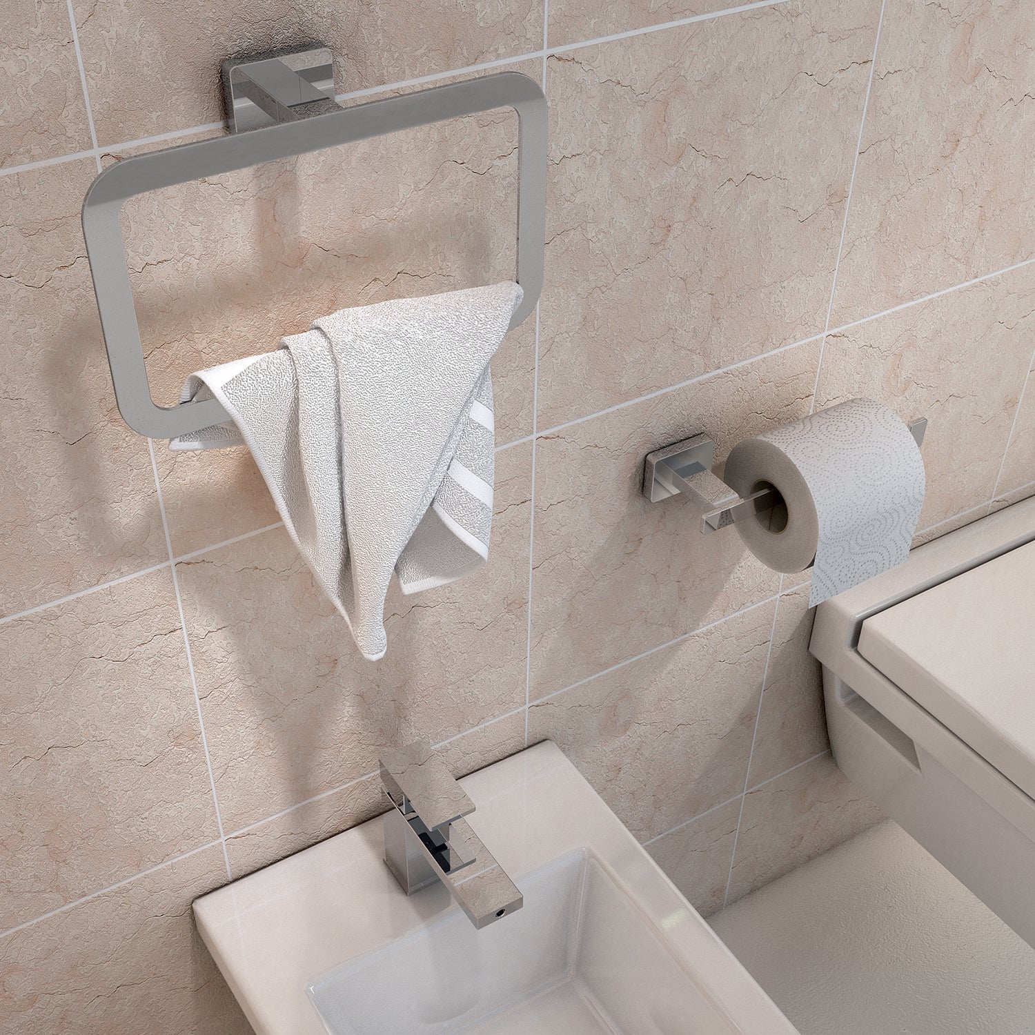 Portarotolo a parete in Acciaio Inox Gedy modello Atena - Cromato
