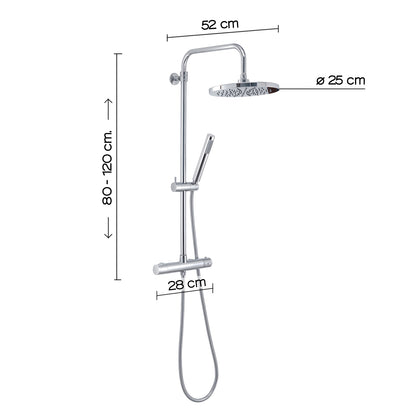 Colonna doccia termostatica con soffione tondo e doccetta 1 getto modello Star Mix 00 di Gedy - Cromato by CeramicStore | Lo specialista del tuo bagno