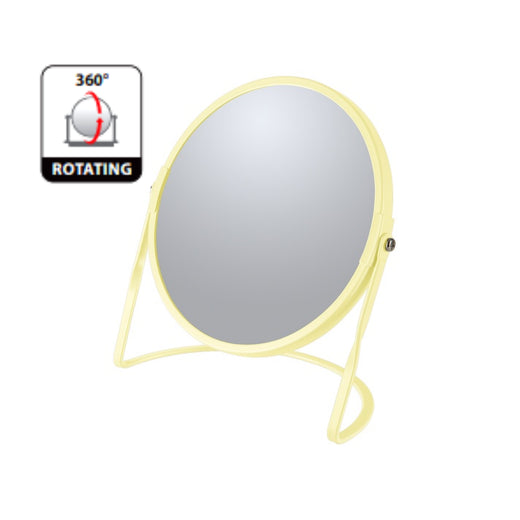 Specchio ingranditore da tavolo su base in acciaio modello Akira colore giallo opaco by CeramicStore | Lo specialista del tuo bagno