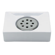 Portasapone in porcellana modello Quadro - Bianco