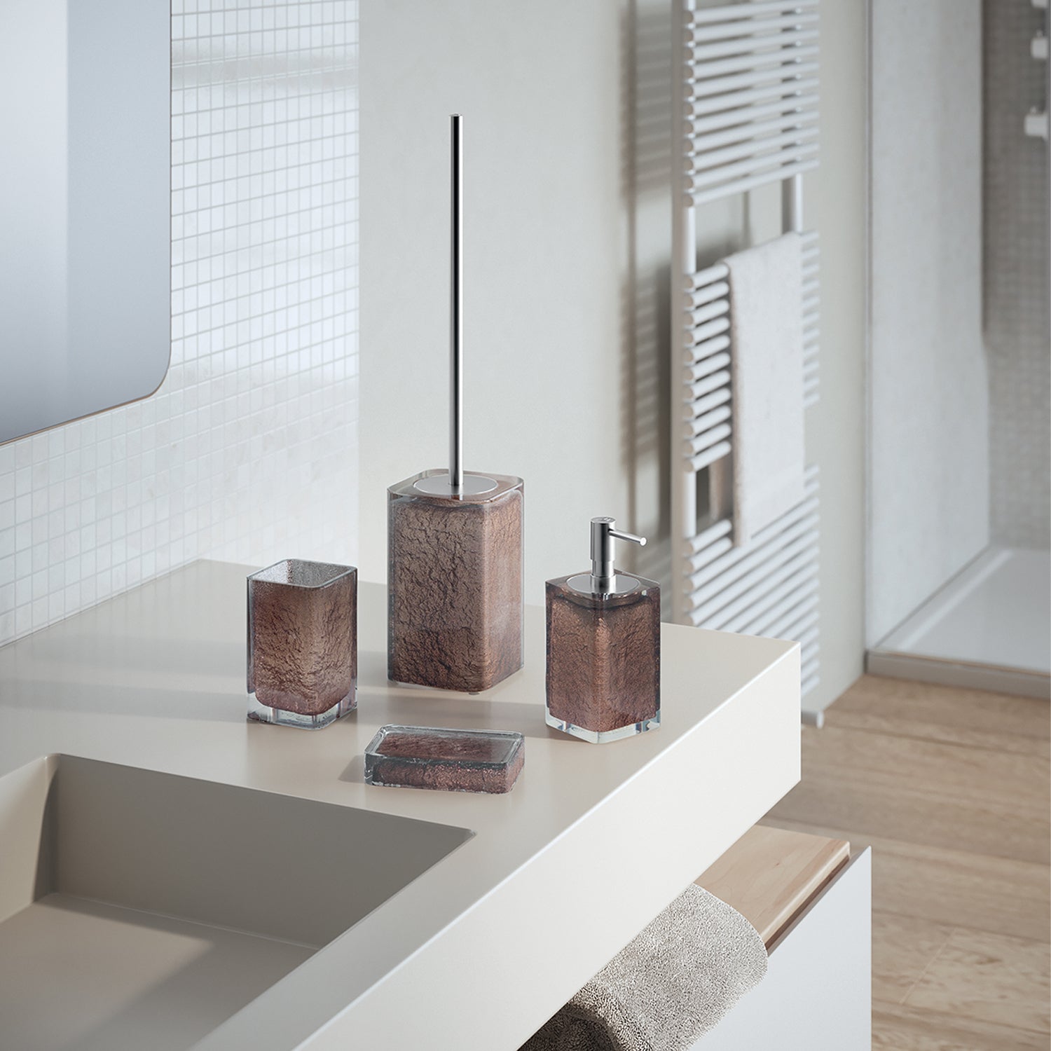 Scopino da appoggio Gedy serie Giulia - Marrone by CeramicStore | Lo specialista del tuo bagno
