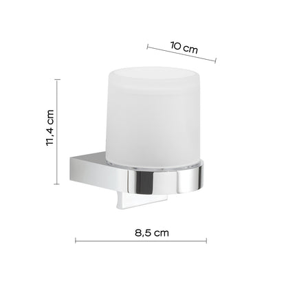 Distributore di sapone tondo di Gedy modello Giava da 150 ml in vetro e Cromall - Cromato by CeramicStore | Lo specialista del tuo bagno