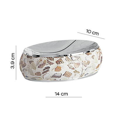 Portasapone in ceramica e madreperla Gedy serie Marina - Crema