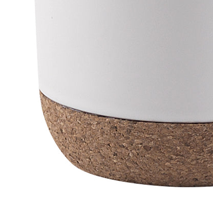 Scopino in ceramica e sughero Gedy serie Ilary - Bianco by CeramicStore | Lo specialista del tuo bagno