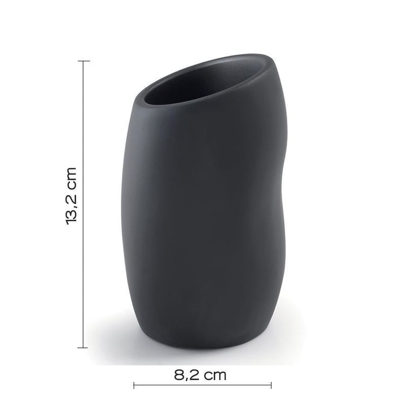 Portaspazzolini da appoggio Gedy serie Iside - Nero Matt