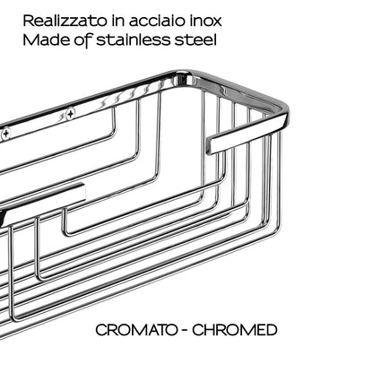 Portaoggetti doccia rettangolare alto modello Augustus di Gedy - Cromato by CeramicStore | Lo specialista del tuo bagno