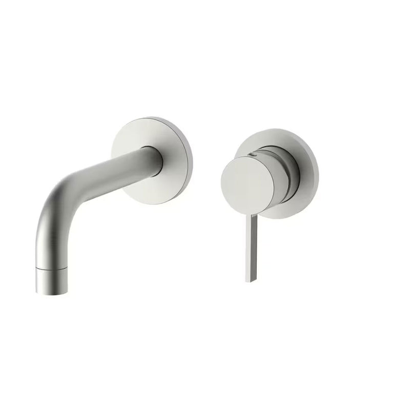 Miscelatore incasso lavabo Steel Looking completo di bocca da 175 mm , piastra da 70 mm e corpo incasso Paffoni Fox art FOX006ST70