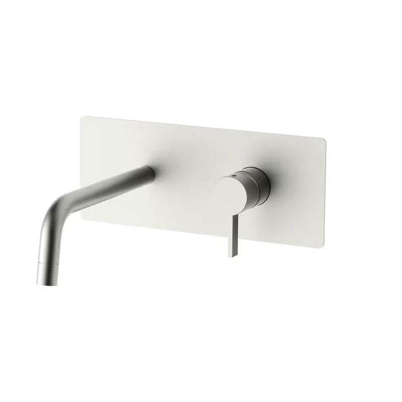 Miscelatore incasso lavabo Steel Looking completo di bocca da 123 mm, piastra Inox e corpo incasso Paffoni Fox art FOX104ST
