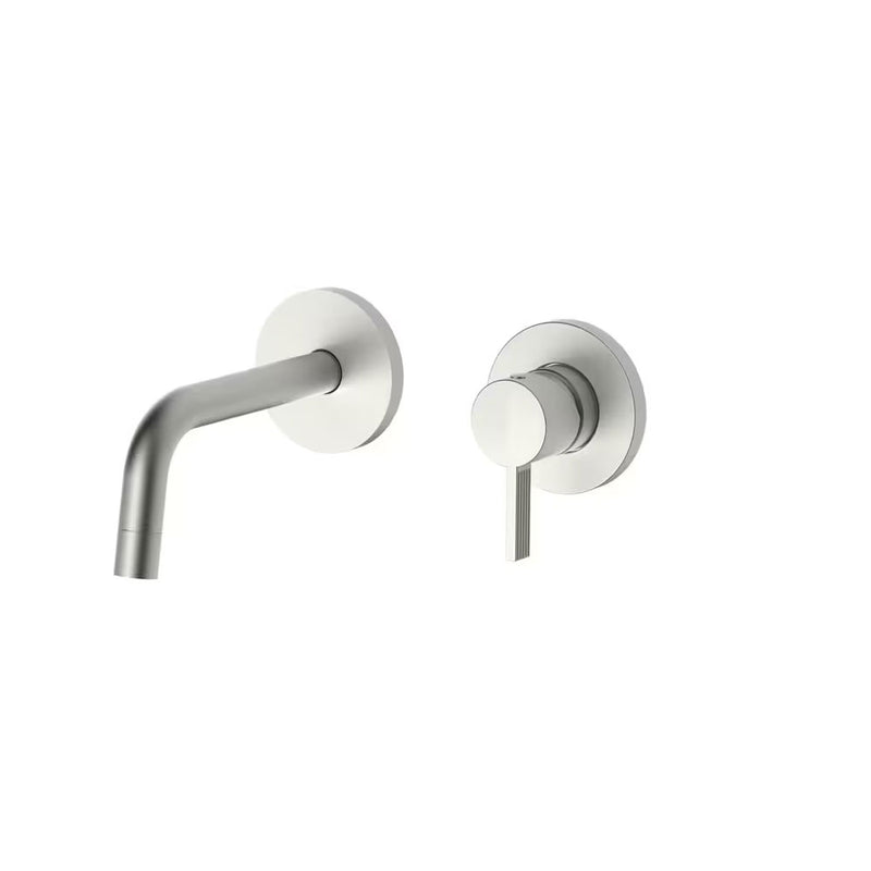 Miscelatore incasso lavabo Steel Looking completo di bocca da 123 mm , piastra e corpo incasso Paffoni Fox art FOX104ST70