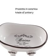 Portasapone da appoggio in ceramica Gedy serie Amelie - Bianco