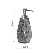 Dosasapone in ceramica e vetro con erogatore in plastica Gedy serie Myosotis - Argento
