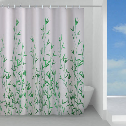 Tenda doccia in tessuto 120x200 cm modello Eucalipto di Gedy - Bianco e Verde by CeramicStore | Lo specialista del tuo bagno