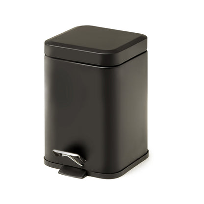 Cestino bagno quadrato 3 lt in Acciaio Inox modello Argenta di Gedy - Nero Matt by CeramicStore | Lo specialista del tuo bagno