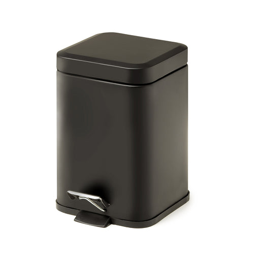 Cestino bagno quadrato 3 lt in Acciaio Inox modello Argenta di Gedy - Nero Matt by CeramicStore | Lo specialista del tuo bagno