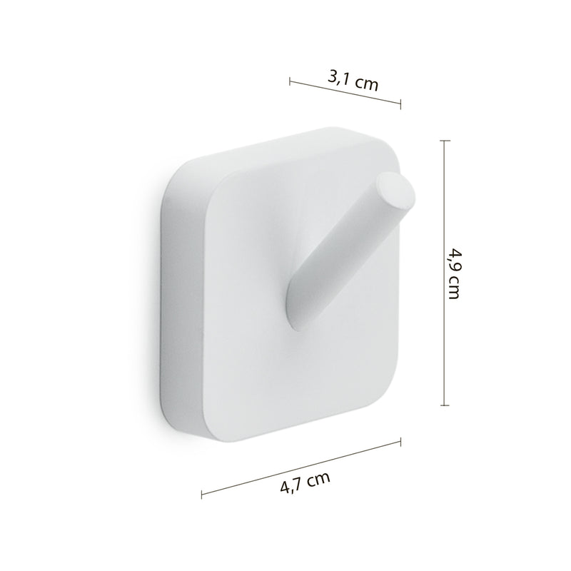2 appendiabiti Gedy modello Tonga 4.7x3.1xH4.9 cm - Bianco Matt by CeramicStore | Lo specialista del tuo bagno