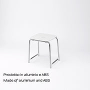 Sgabello Prima Classe di Gedy in Alluminio e ABS - Bianco