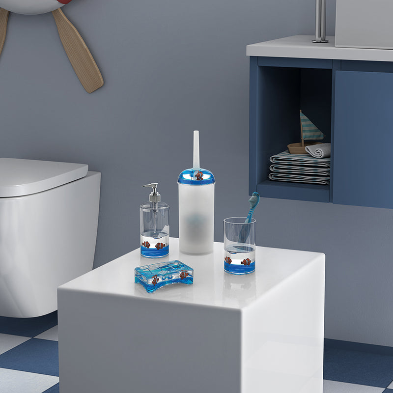 Dosasapone da appoggio con erogatore Gedy serie Pyxis - Bianco/Blu