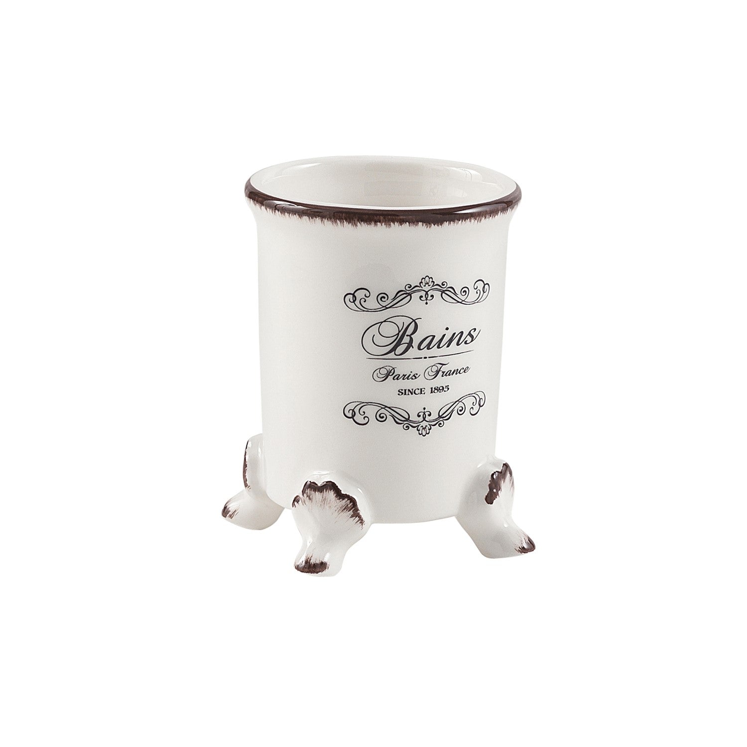 Portaspazzolini da appoggio in ceramica Gedy serie Amelie - Bianco