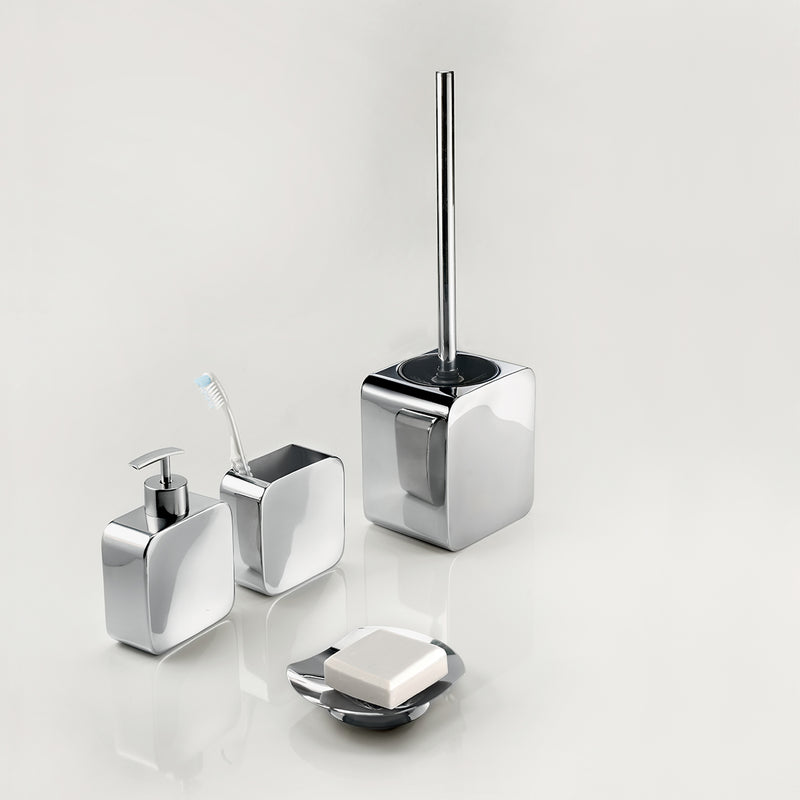Portaspazzolini in Acciaio Inox Gedy serie Polaris - Lucido