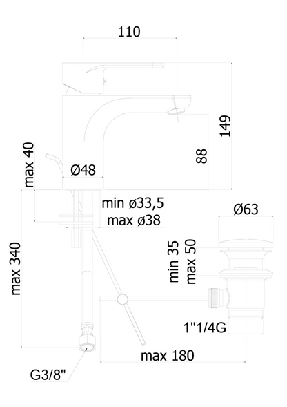 Set of Paffoni Green mixers for washbasin and bidet