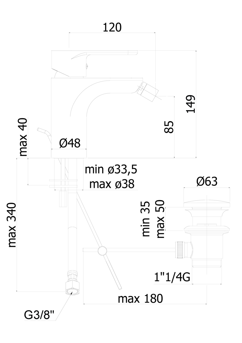 Set of Paffoni Green mixers for washbasin and bidet