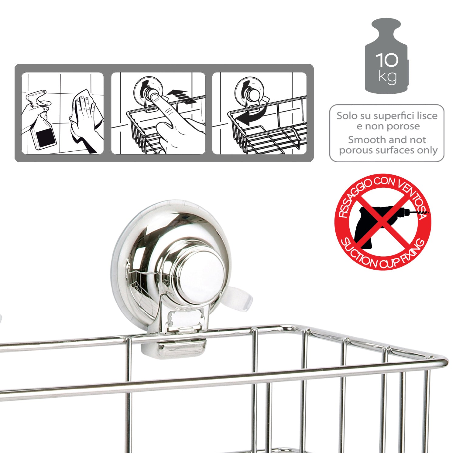 Portaoggetti rettangolare doccia in filo di Gedy serie Hot - Cromato by CeramicStore | Lo specialista del tuo bagno