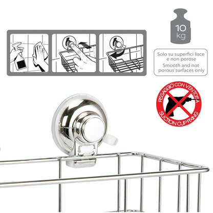 Portaoggetti rettangolare doccia in filo di Gedy serie Hot - Cromato by CeramicStore | Lo specialista del tuo bagno