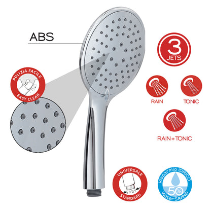 Doccetta tonda a 3 getti modello Tech 02 di Gedy - Cromato by CeramicStore | Lo specialista del tuo bagno